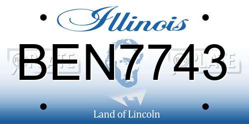 BEN7743 Illinois License Plate