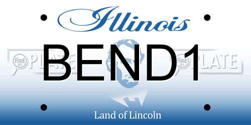 BEND1 Illinois License Plate