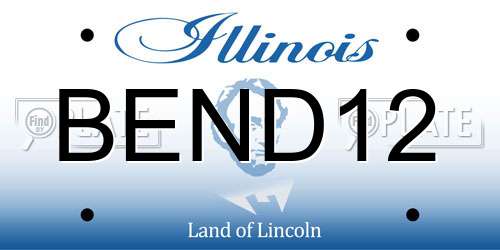 BEND12 Illinois License Plate