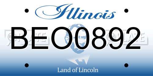 BEO0892 Illinois License Plate