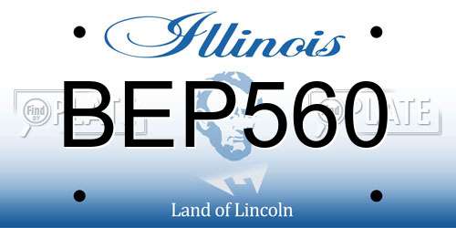 BEP560 Illinois License Plate