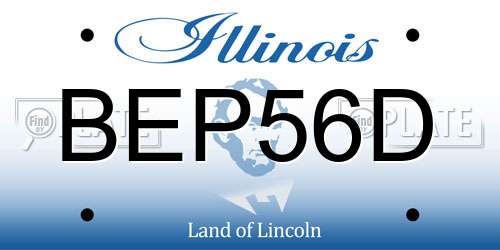 BEP56D Illinois License Plate