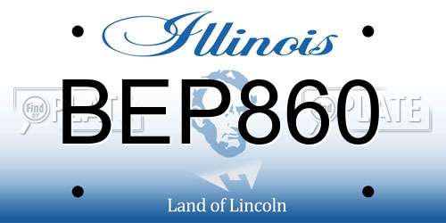 BEP860 Illinois License Plate