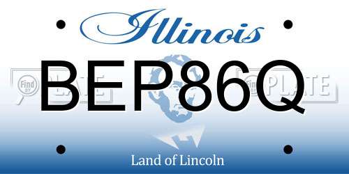 BEP86Q Illinois License Plate