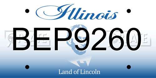 BEP9260 Illinois License Plate