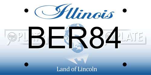 BER84 Illinois License Plate
