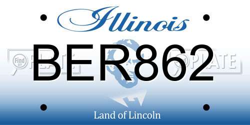BER862 Illinois License Plate