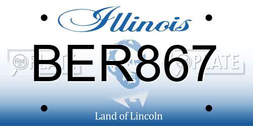 BER867 Illinois License Plate