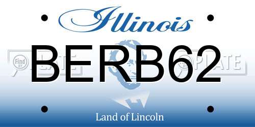 BERB62 Illinois License Plate