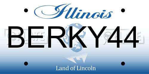 BERKY44 Illinois License Plate