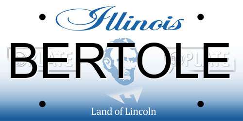 BERTOLE Illinois License Plate