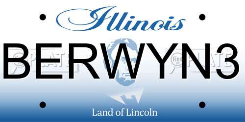 BERWYN3 Illinois License Plate
