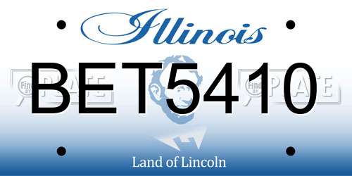 BET5410 Illinois License Plate