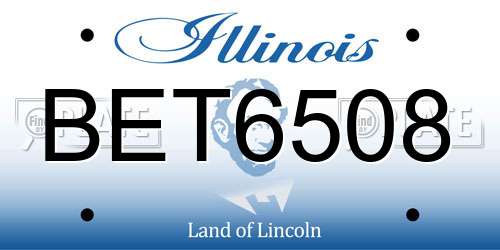 BET6508 Illinois License Plate