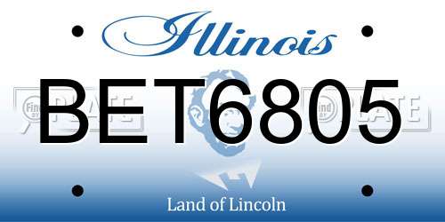 BET6805 Illinois License Plate