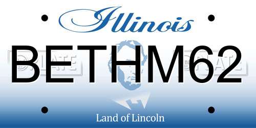 BETHM62 Illinois License Plate