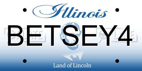 BETSEY4 Illinois License Plate