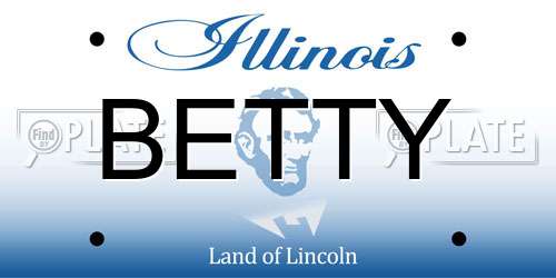 BETTY Illinois License Plate