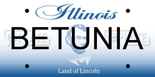 BETUNIA Illinois License Plate