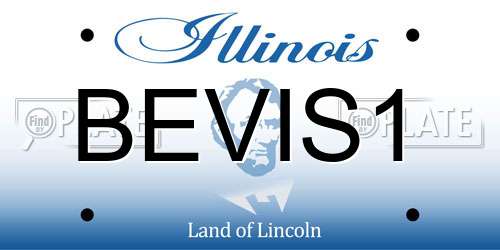BEVIS1 Illinois License Plate
