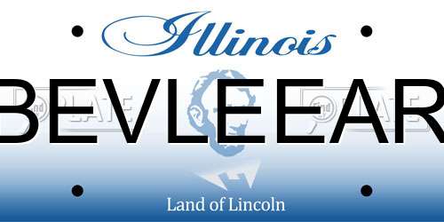 BEVLEEAR Illinois License Plate