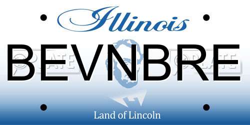 BEVNBRE Illinois License Plate