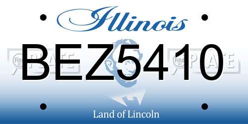 BEZ5410 Illinois License Plate