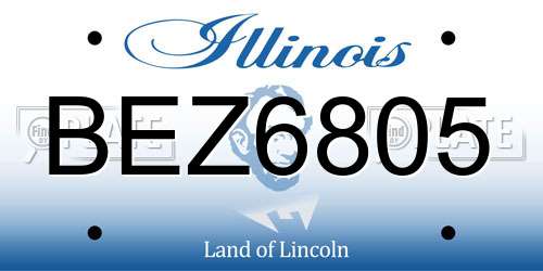 BEZ6805 Illinois License Plate