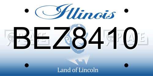 BEZ8410 Illinois License Plate