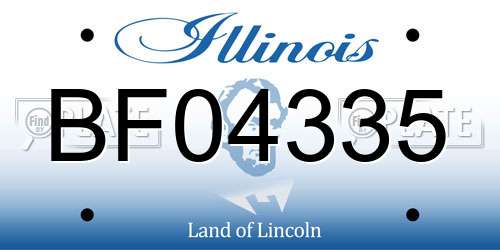 BF04335 Illinois License Plate