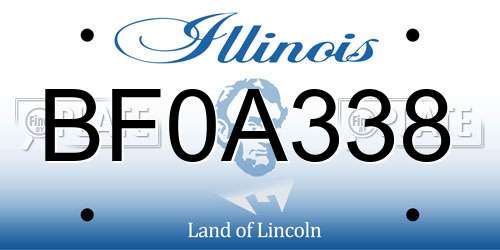 BF0A338 Illinois License Plate