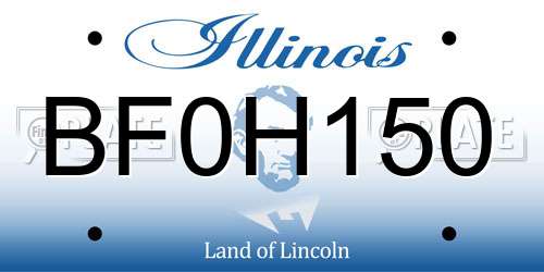 BF0H150 Illinois License Plate