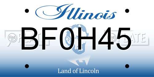 BF0H45 Illinois License Plate