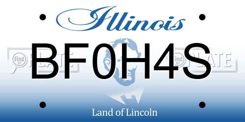 BF0H4S Illinois License Plate