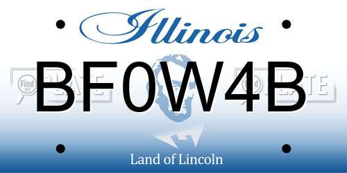 BF0W4B Illinois License Plate