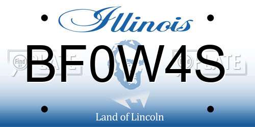 BF0W4S Illinois License Plate