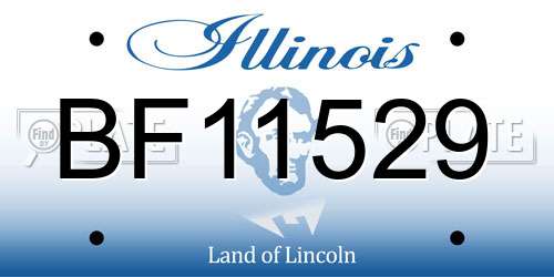 BF11529 Illinois License Plate