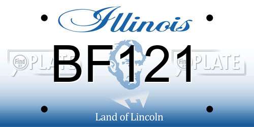 BF121 Illinois License Plate