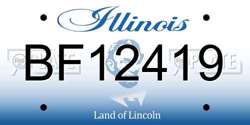 BF12419 Illinois License Plate