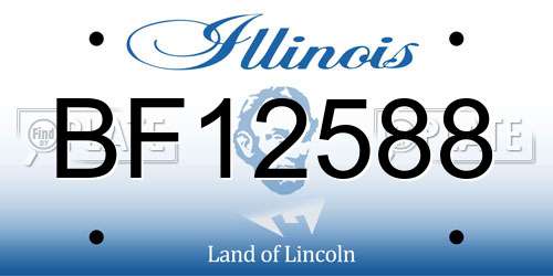 BF12588 Illinois License Plate