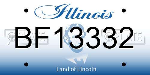 BF13332 Illinois License Plate