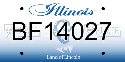 BF14027 Illinois License Plate