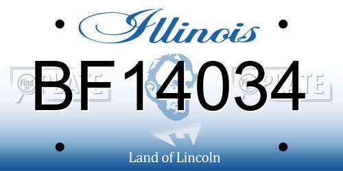 BF14034 Illinois License Plate