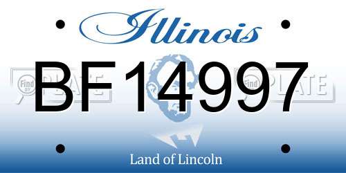 BF14997 Illinois License Plate