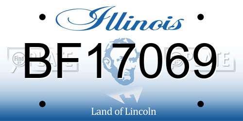 BF17069 Illinois License Plate