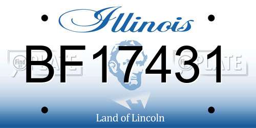 BF17431 Illinois License Plate