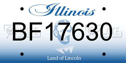 BF17630 Illinois License Plate