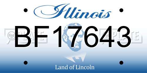 BF17643 Illinois License Plate