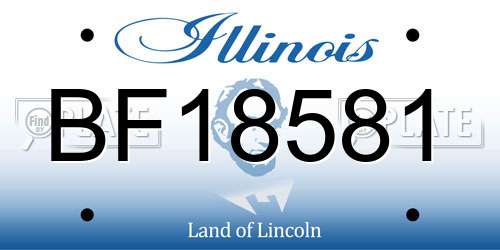 BF18581 Illinois License Plate