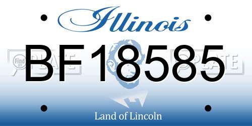 BF18585 Illinois License Plate